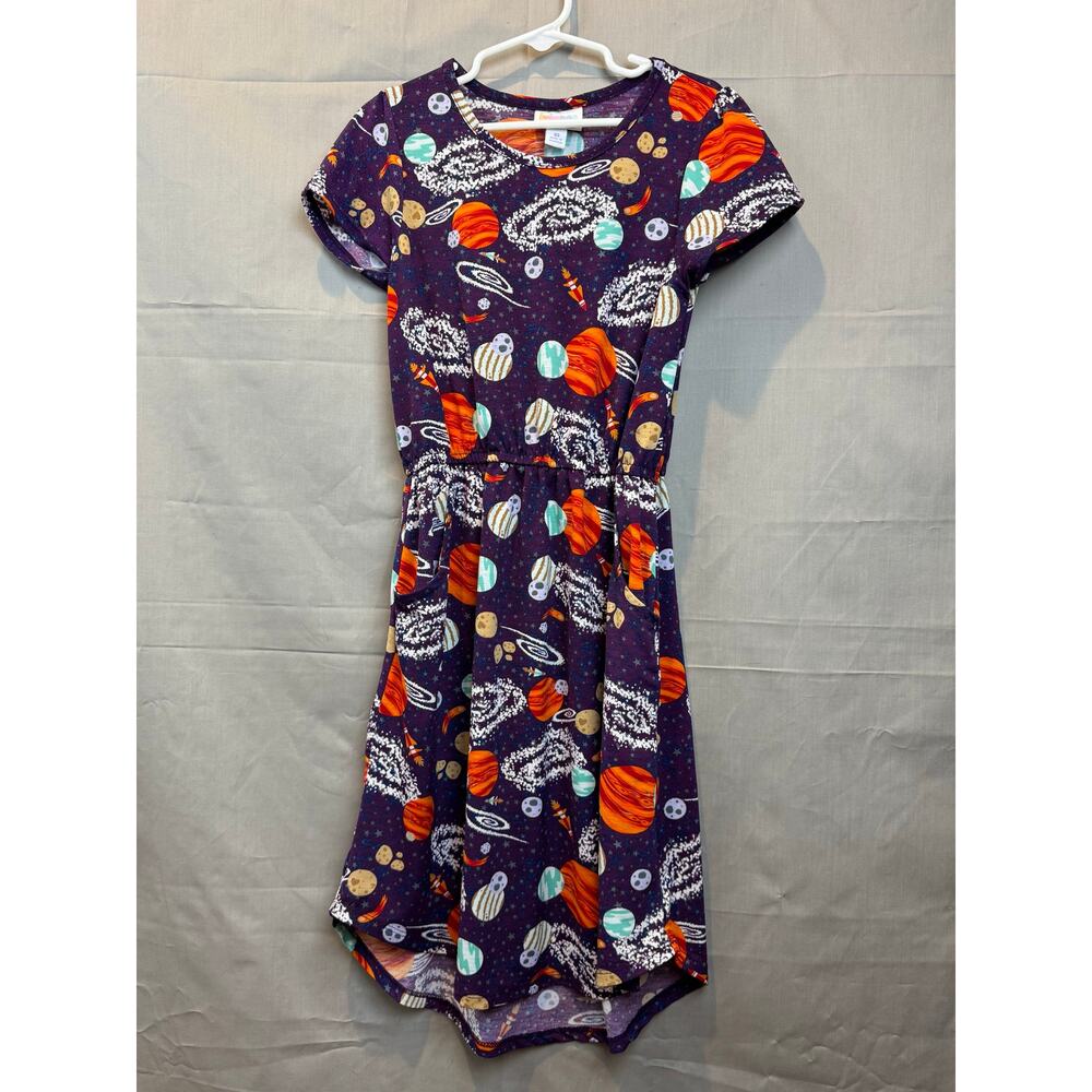 Lularoe Girl's Purple Galaxy Print Dress, Size 10